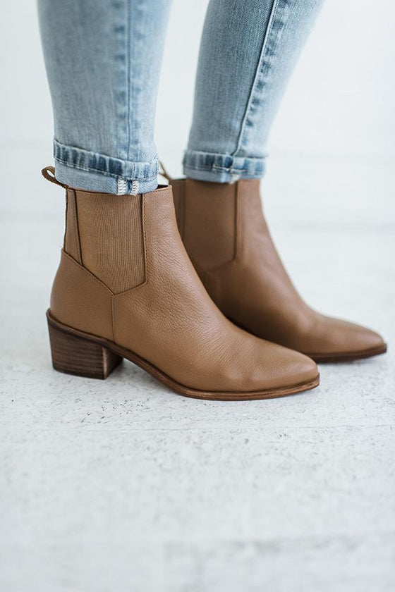 Filip Leather Bootie in Camel - Size 6 Left