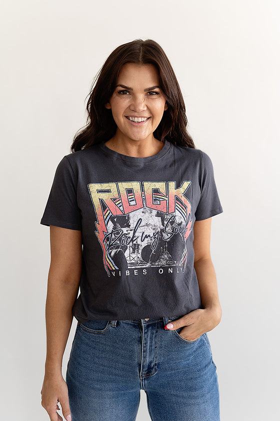 "Rock Vibes Only" Graphic Top