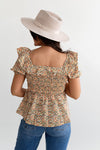 Avery Smocked Floral Top - Size Small Left