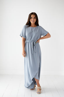  Cambria Dress in Dusty Blue - Size Small & Medium Left