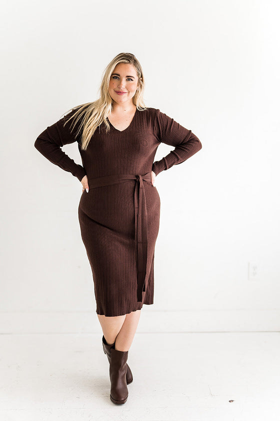 Fawn Knit Dress in Cacao