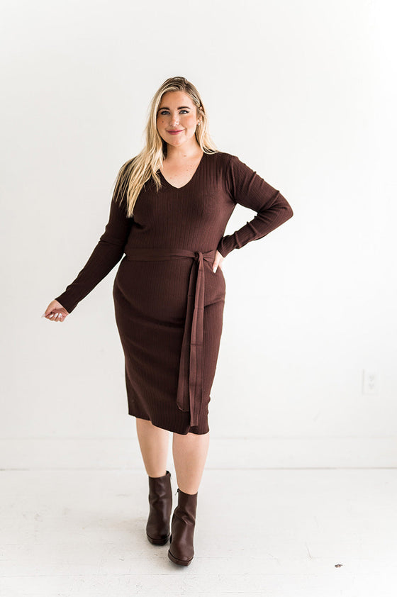 Fawn Knit Dress in Cacao