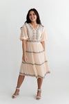 Valencia Embroidered Dress in Blush - Size Small Left