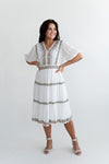 Valencia Embroidered Dress in Ivory