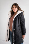 Kinsley Puff Coat in Black - Size Small Left