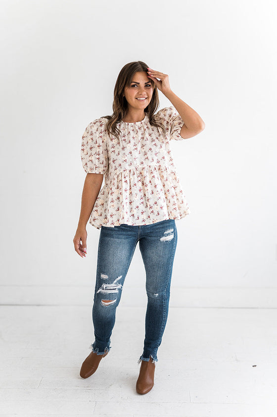 Isla Floral Top - Size Small Left
