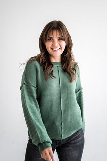  Lydia Knit Sweater in Green - Size Small Left