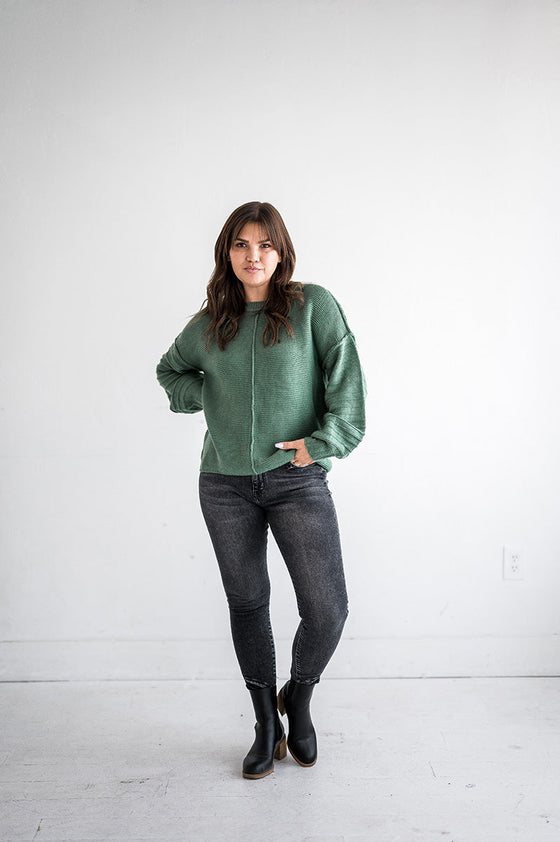 Lydia Knit Sweater in Green - Size Small Left