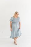 Caleigh Smocked Dress in Blue