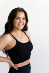 Little Black Double Strap Top in Black - Size XS & Small Left