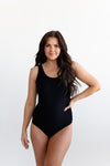Classic Ribbed Black One Piece - Size XS & Small Left