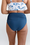 Basic Beach Ruched Bottoms in Navy - Size XS Left