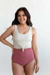 Seaside Ribbed Knot Top in Sage - Size 3XL Left