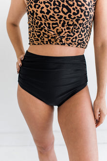  Basic Beach Ruched Bottoms in Black - Size XS & 3X Left