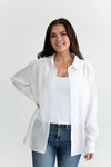 Reece Button Down Blouse in White - Size Small Left
