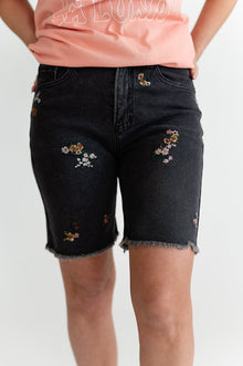  Preston Embroidered Denim Shorts