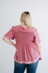 Mira Embroidered Top in Dusty Rose