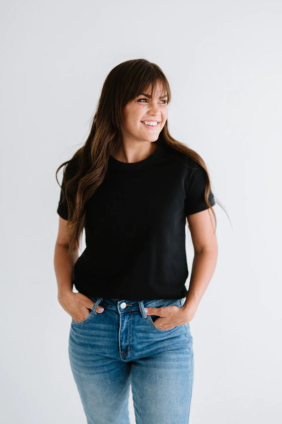 Shane Relaxed Tee in Black - Size Small Left